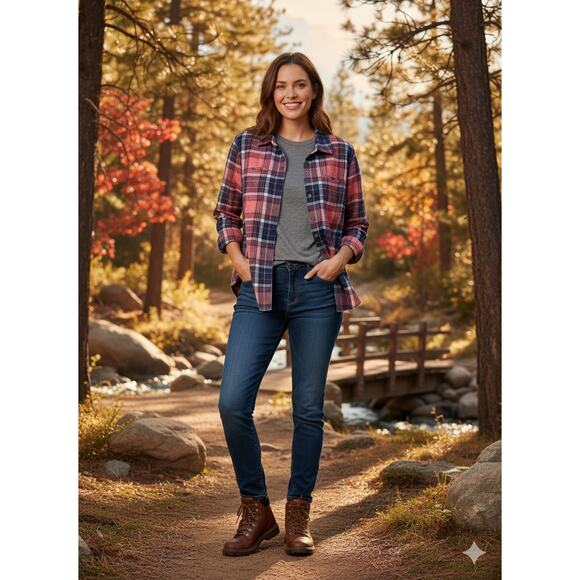 Marmot Women's L Outdoors Western Grunge Gorpcore Plaid Hiking Button-Up Shirt - Picture 2 of 11